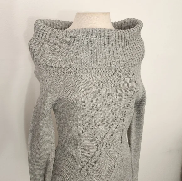 RUE 21 Dress Cable Detail Knit Sweater Gray M - Picture 9 of 15